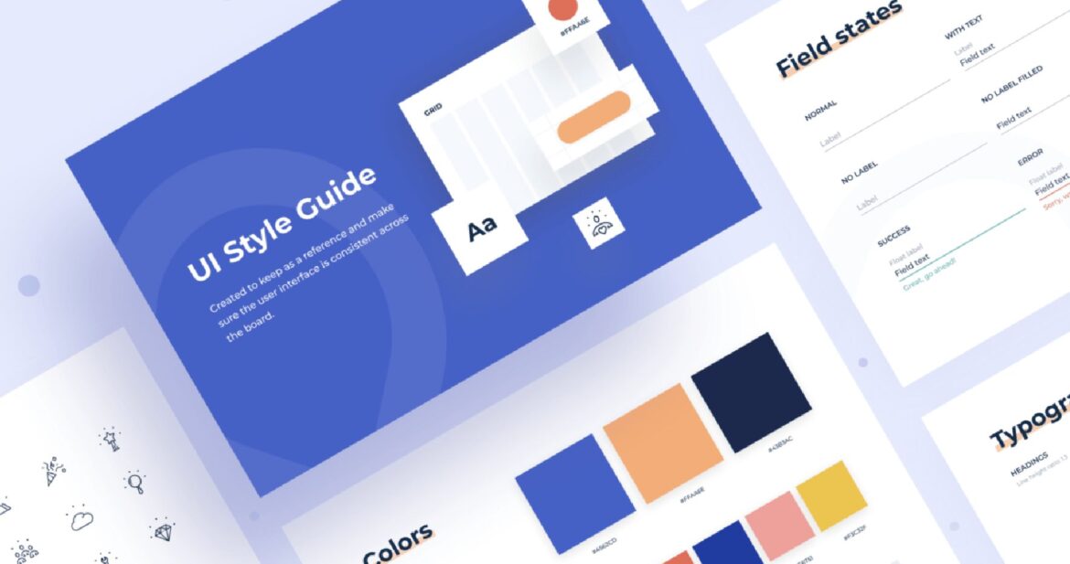 Mockup of a UI style guide