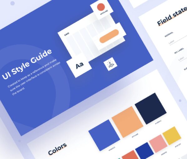 Mockup of a UI style guide