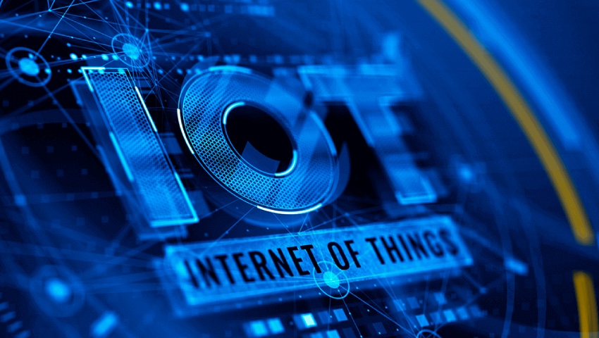 hologram with iot word