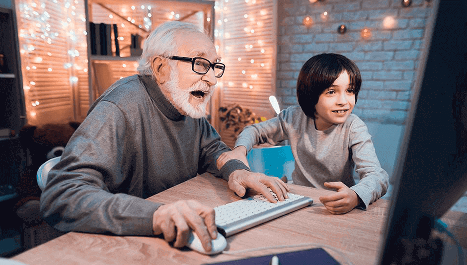 Grandfather-with-pc