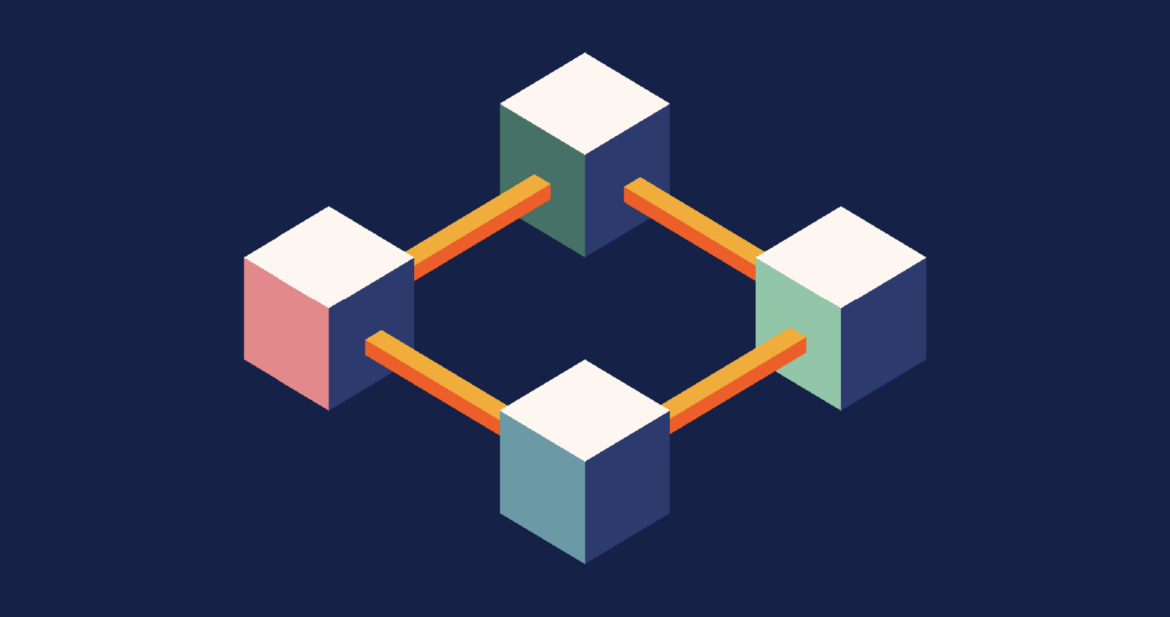 United cubes representing blockchain concept