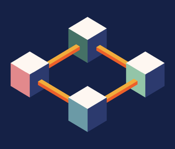 United cubes representing blockchain concept