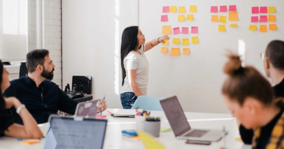 Teamwork in a meeting room working in planning