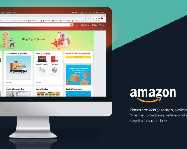 Computer screen showing Amazon wireframe
