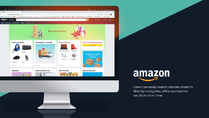 Computer screen showing Amazon wireframe