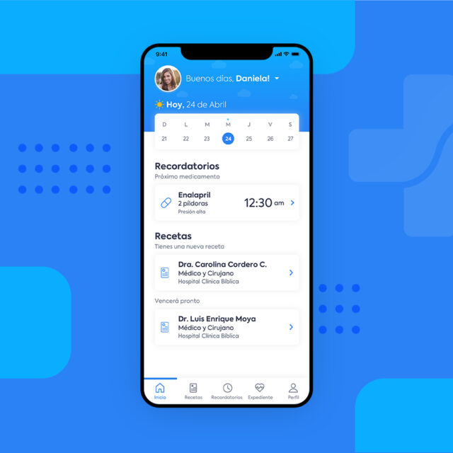 Mockup of DigiMed in cellphone