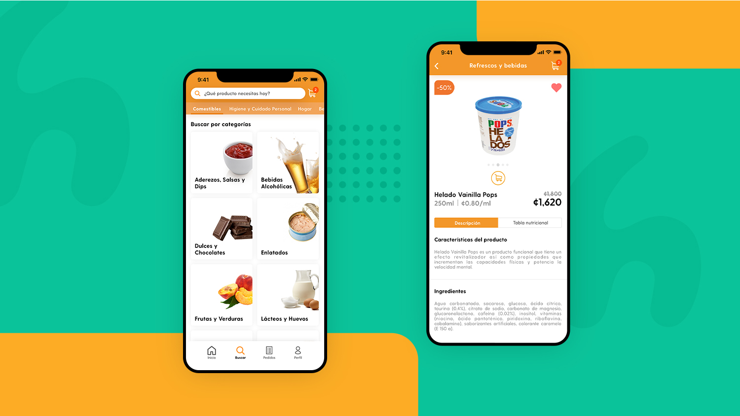 Cellphone mockup All Handy shopping interface