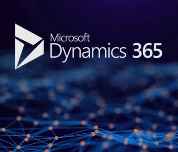 Dynamics 365 logo on blue background
