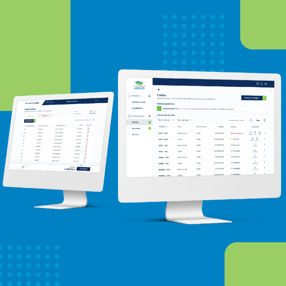 Computer screens from the virtual branch project