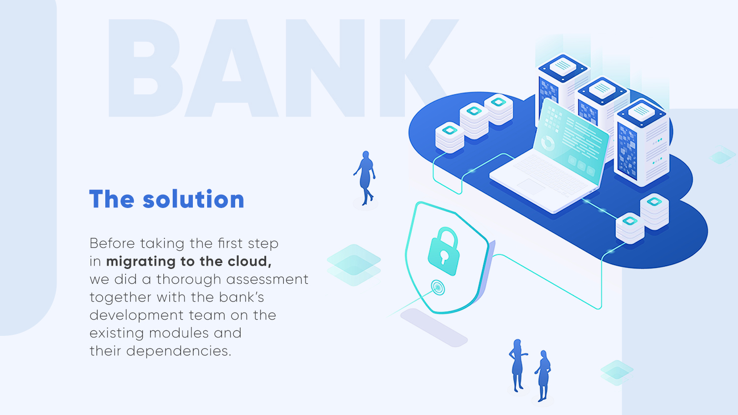 Holographic image showing a bank cloud solution