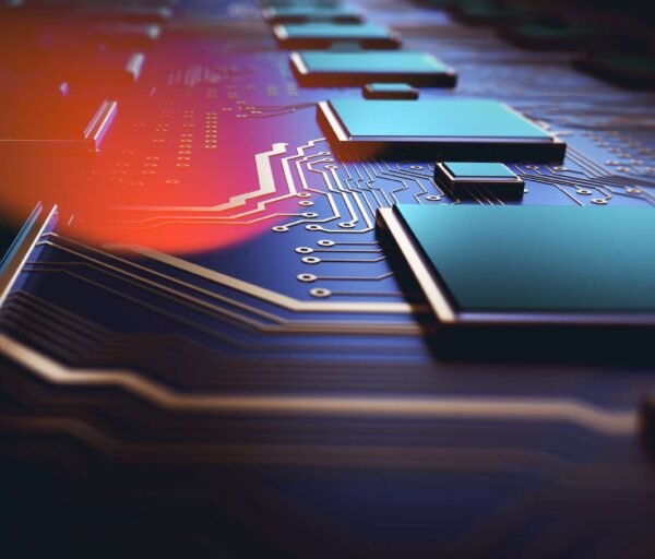 Close-up picture of a computer circuit
