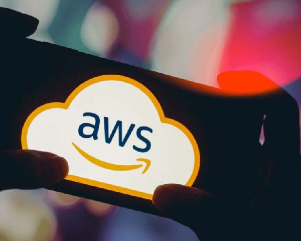 Cellphone with AWS logo