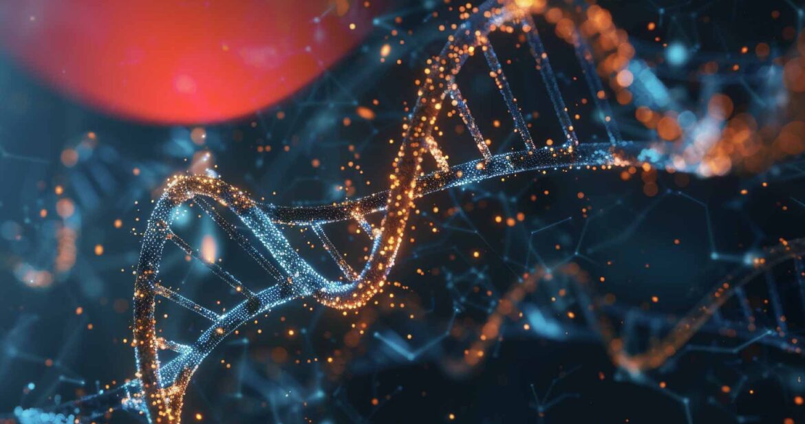 Medical technology harnesses DNA double helix with bioinformatics genetic engineering nanotechnology.