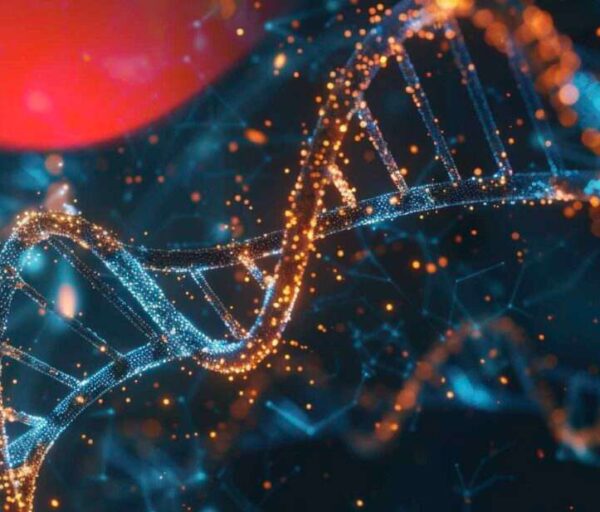 Medical technology harnesses DNA double helix with bioinformatics genetic engineering nanotechnology.
