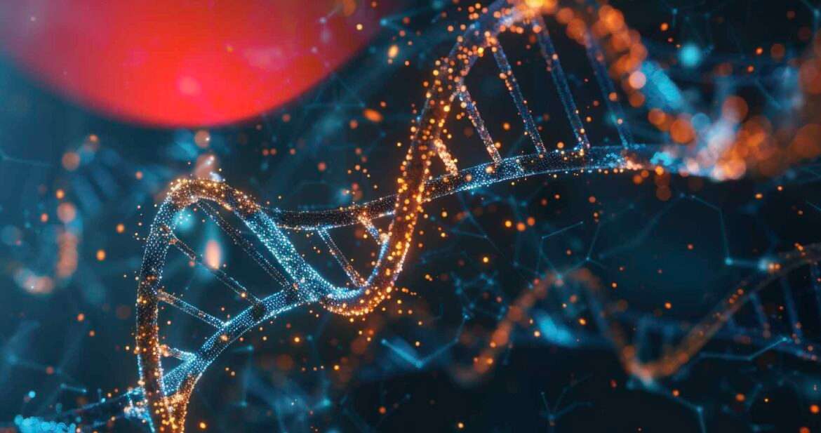 Medical technology harnesses DNA double helix with bioinformatics genetic engineering nanotechnology.
