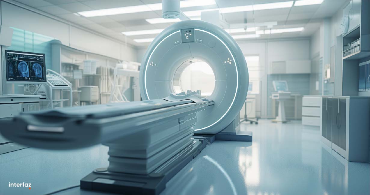 Modern MRI machine in a medical facility