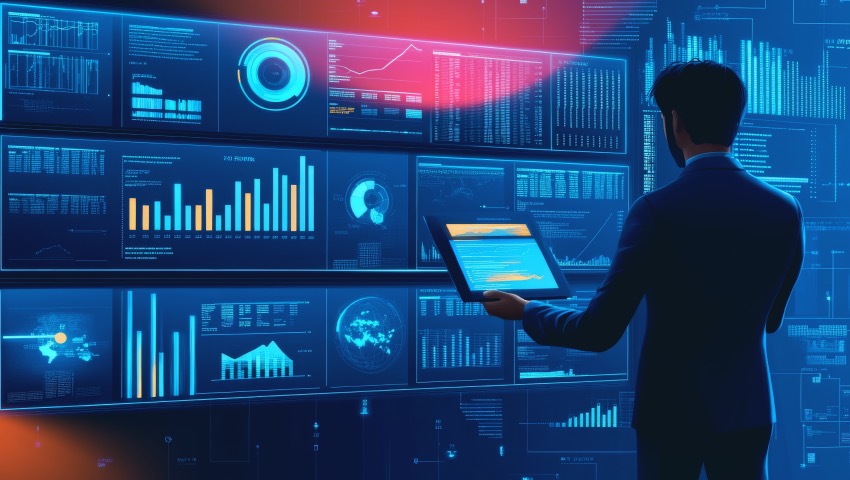 Person analyzing data