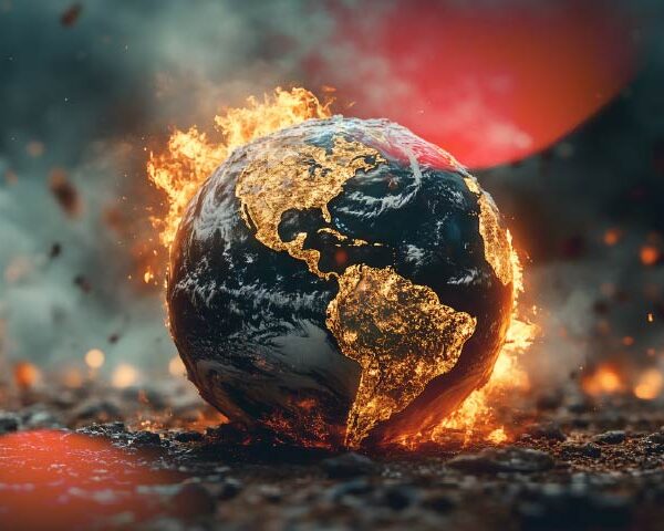 Global warming burning fire in the world